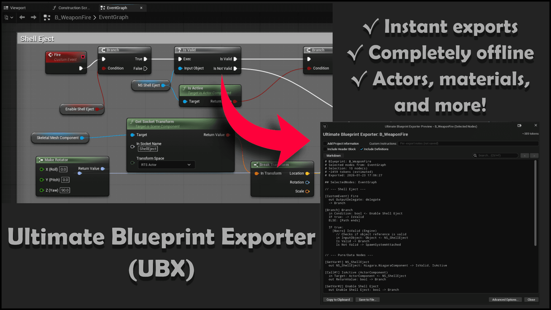 Ultimate Blueprint Exporter - Export Blueprints to AI-readable text